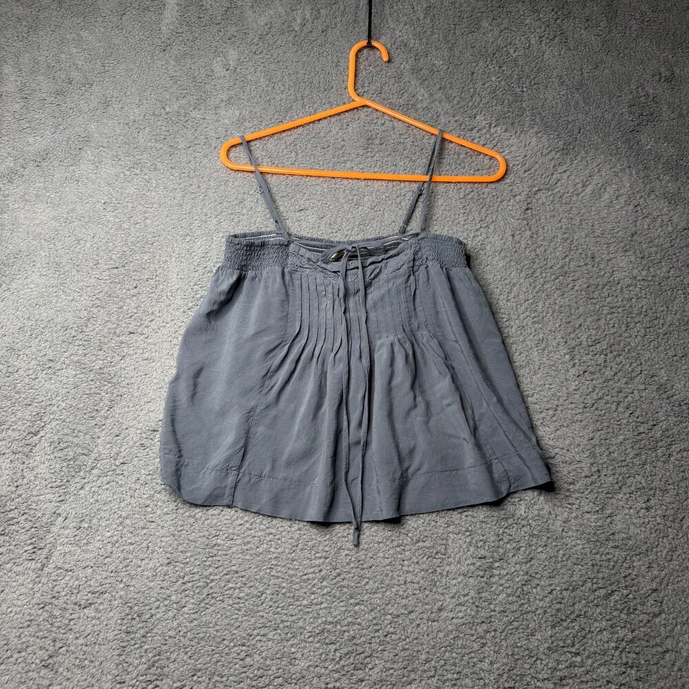 Milkweed Tank Top Women's Large Blue Cropped Sleeveless Tie Front